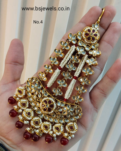 Kundan Jhumar Headpassa Bridal Passa/Pakistani side Headpiece