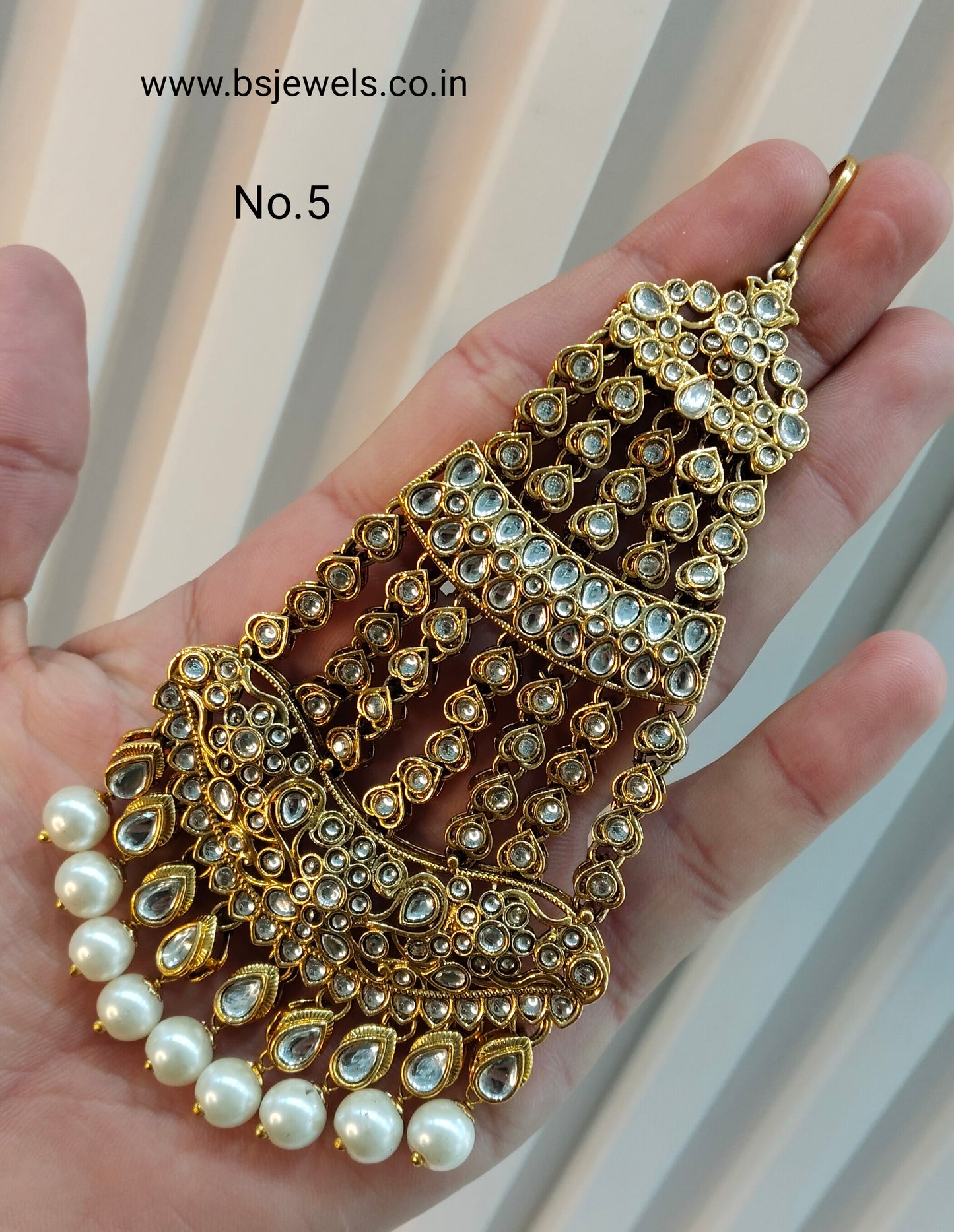 Kundan Jhumar Headpassa Bridal Passa/Pakistani side Headpiece