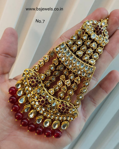 Kundan Jhumar Headpassa Bridal Passa/Pakistani side Headpiece