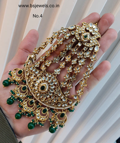 Kundan Jhumar Headpassa Bridal Passa/Pakistani side Headpiece