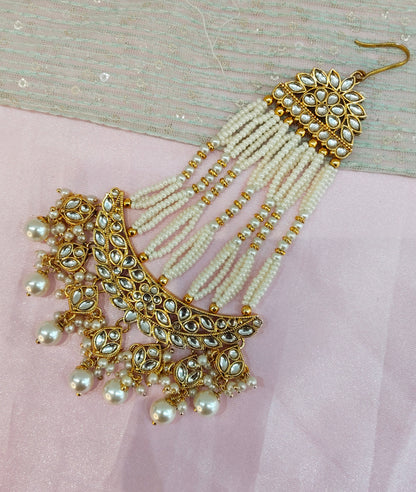 Kundan Jhumar Headpassa Bridal Passa/Pakistani side Headpiece