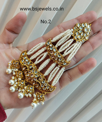 Kundan Jhumar Headpassa Bridal Passa/Pakistani side Headpiece