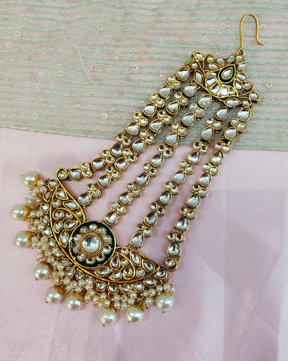 Kundan Jhumar Headpassa Bridal Passa/Pakistani side Headpiece