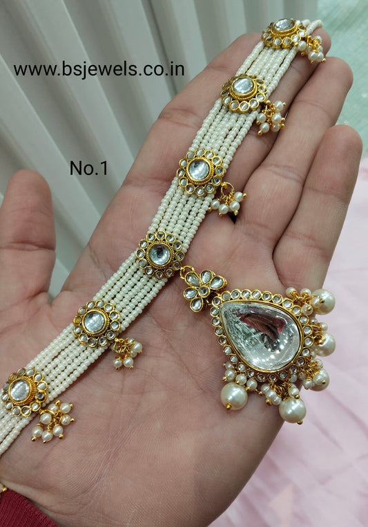 Kundan Headpiece Matha Patti Head piece sheesh fool/Bollywood Head Piece Tikka Hair chain