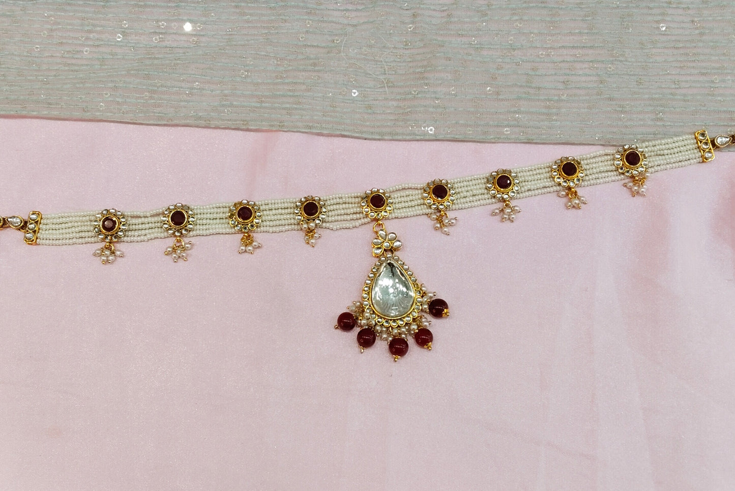 Kundan Headpiece Matha Patti Head piece sheesh fool/Bollywood Head Piece Tikka Hair chain