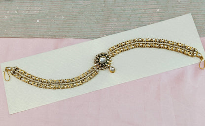 Kundan Headpiece Matha Patti Head piece sheesh fool/Bollywood Head Piece Tikka Hair chain