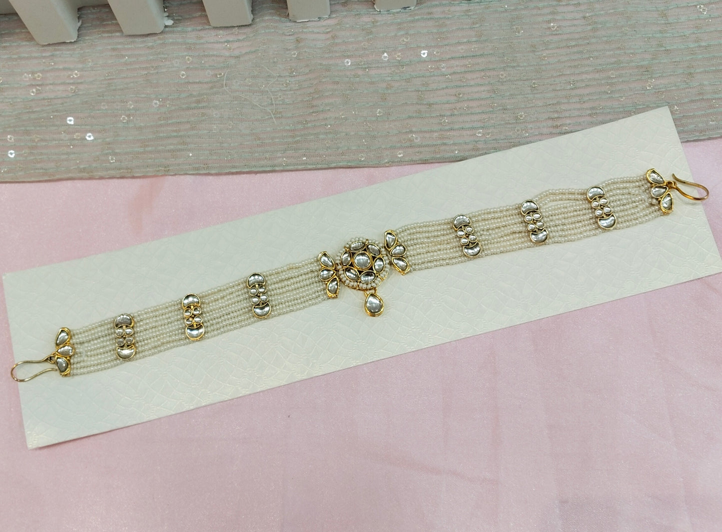 Kundan Headpiece Matha Patti Head piece sheesh fool/Bollywood Head Piece Tikka Hair chain