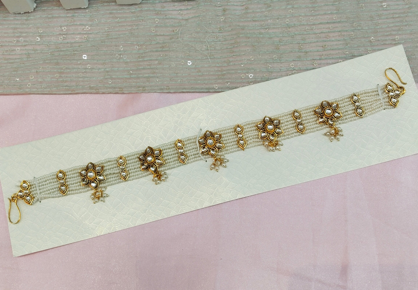 Kundan Headpiece Matha Patti Head piece sheesh fool/Bollywood Head Piece Tikka Hair chain