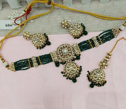 Green Kundan Choker Jewellery Lavina Set