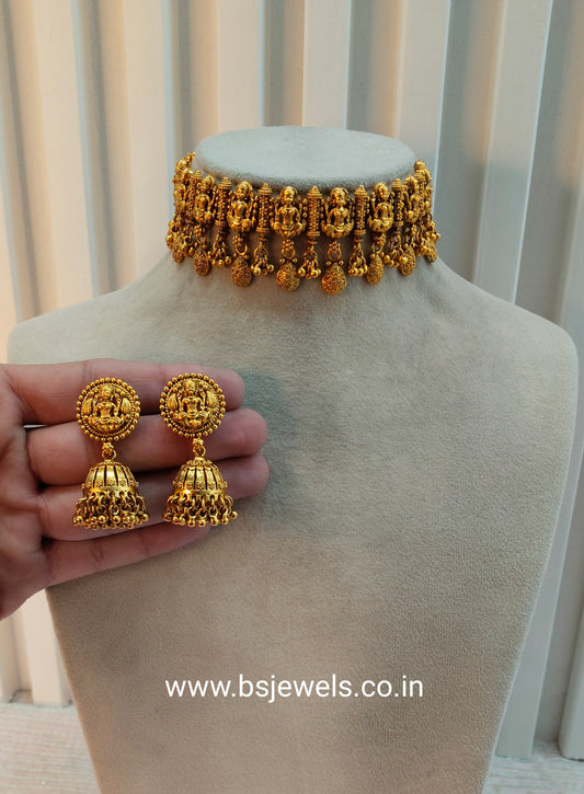 Gold Polki Choker Temple Jewellery Arjan Set