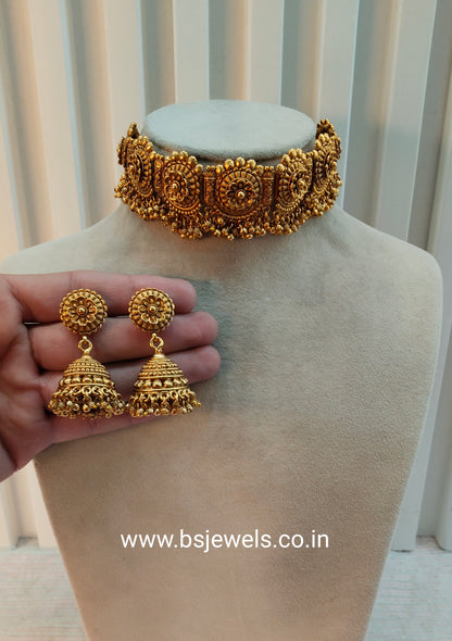 Gold Polki Choker Jewellery Arjan Set