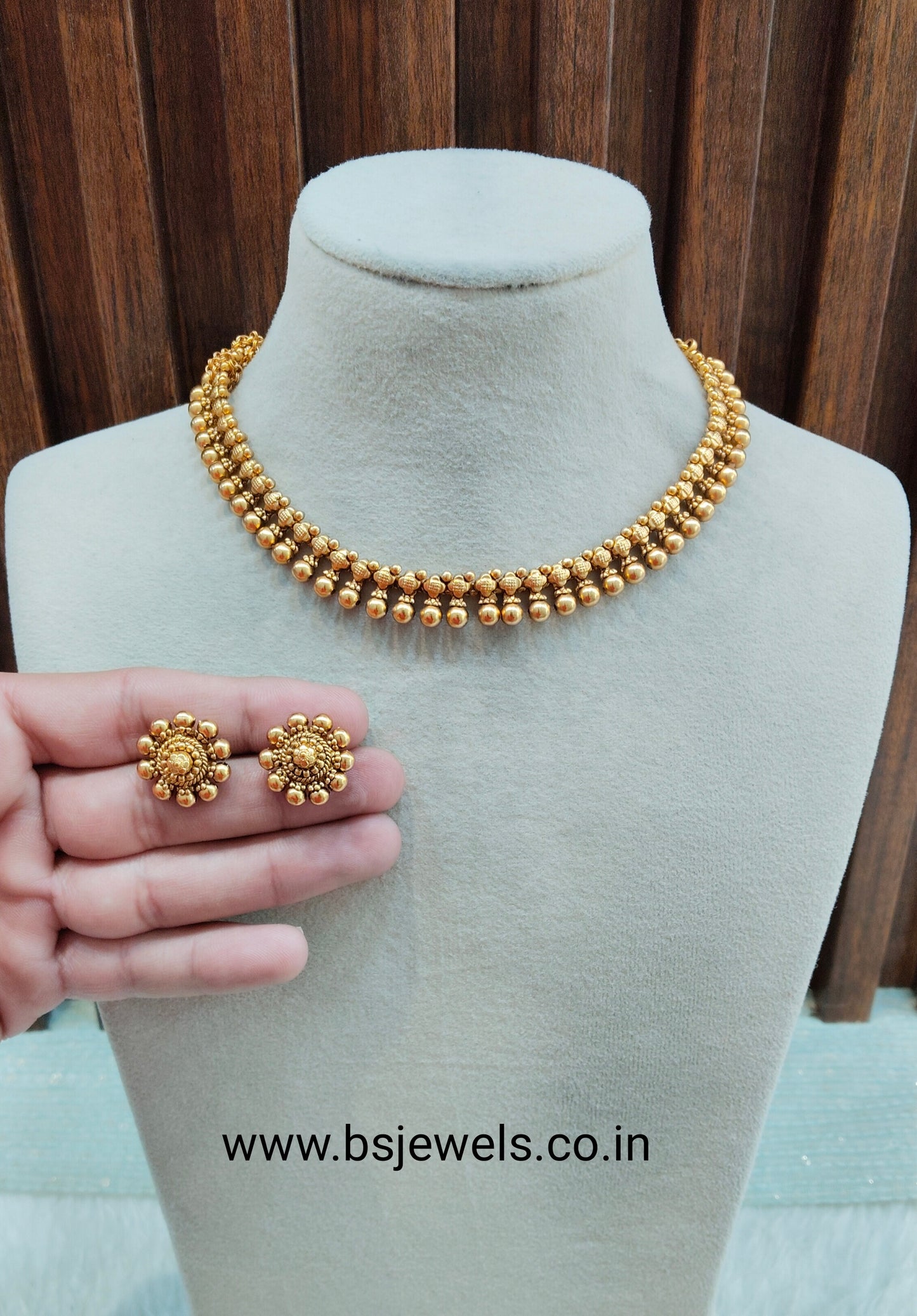 Gold Polki Necklace Jewellery Simran Set