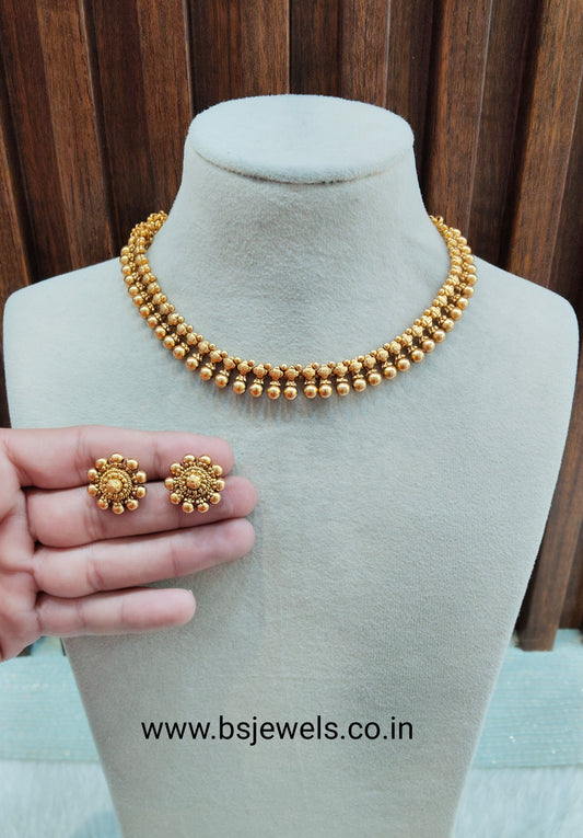 Gold Polki Necklace Jewellery Simran Set