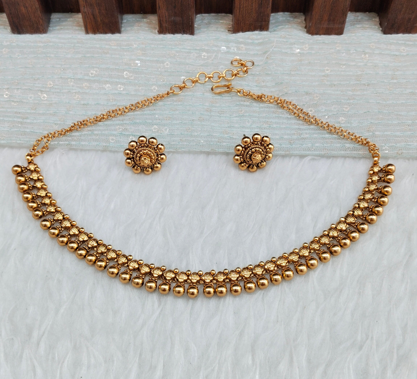Gold Polki Necklace Jewellery Simran Set