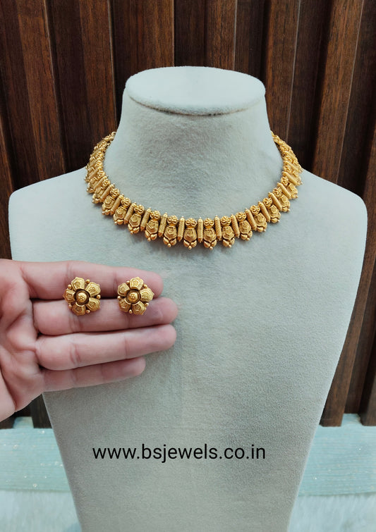 Gold Polki Necklace Jewellery Simran Set