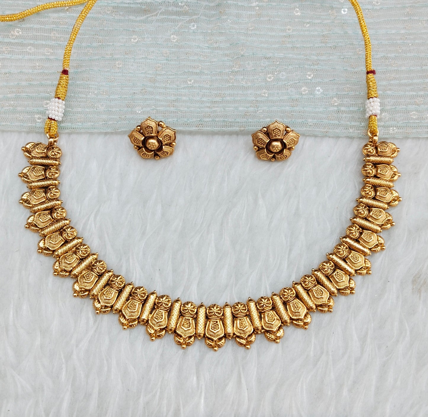 Gold Polki Necklace Jewellery Simran Set