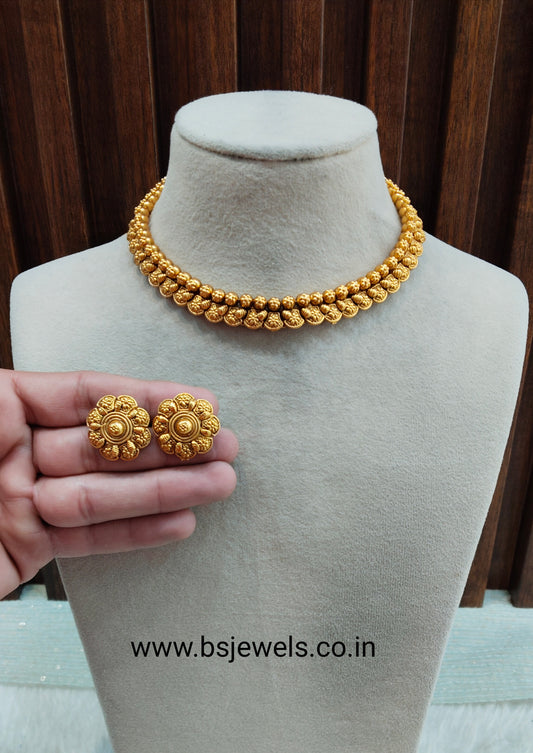 Gold Polki Necklace Jewellery Simran Set