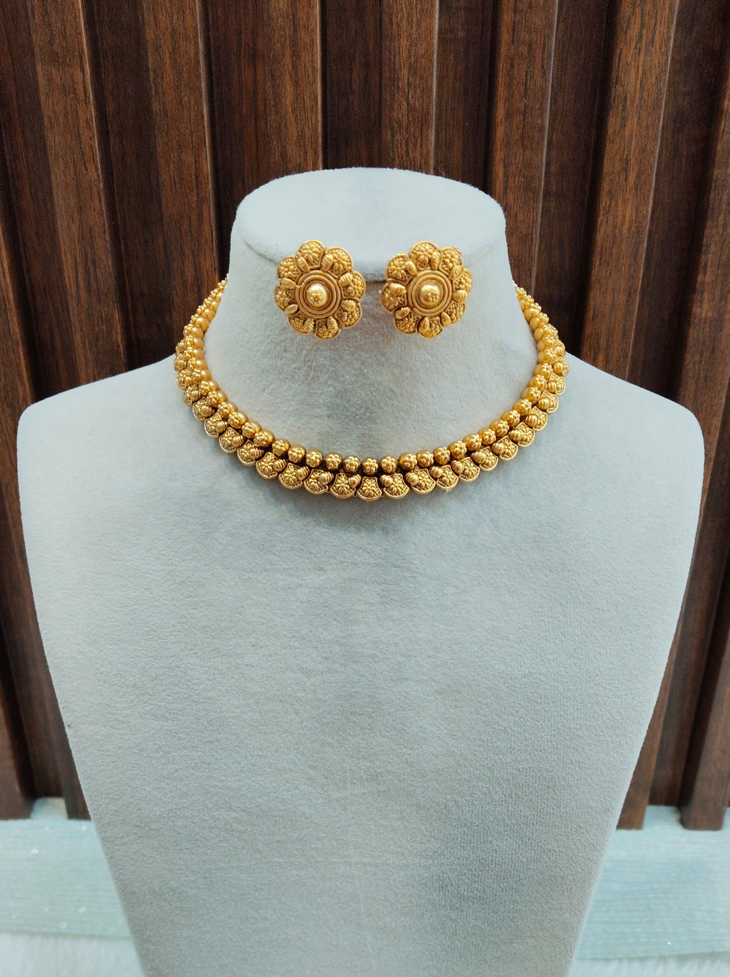 Gold Polki Necklace Jewellery Simran Set