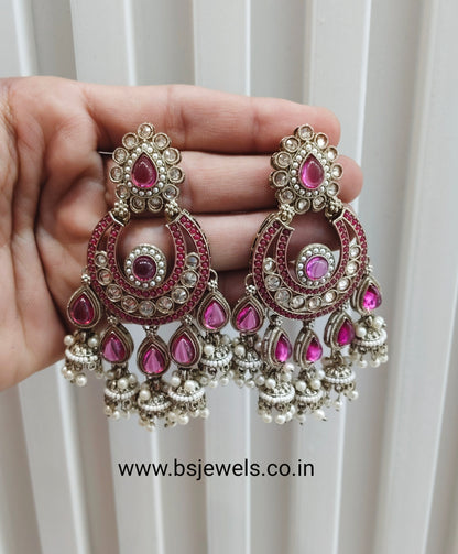 Majenta Antique Gold Bollywood Sarpunch Earrings