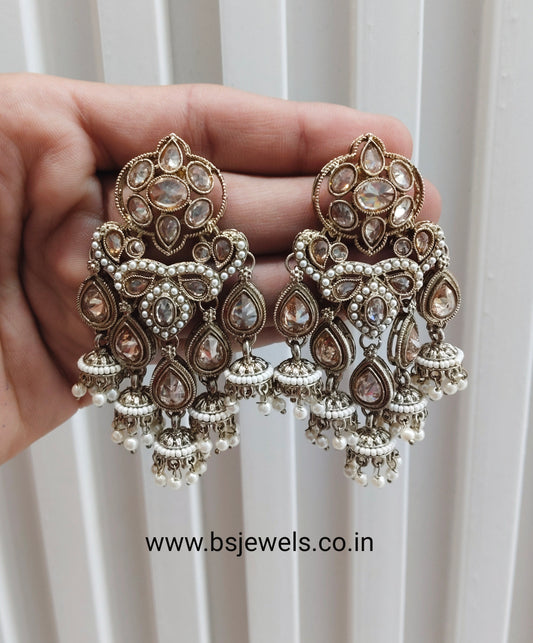 Antique Gold Bollywood Sarpunch Earrings