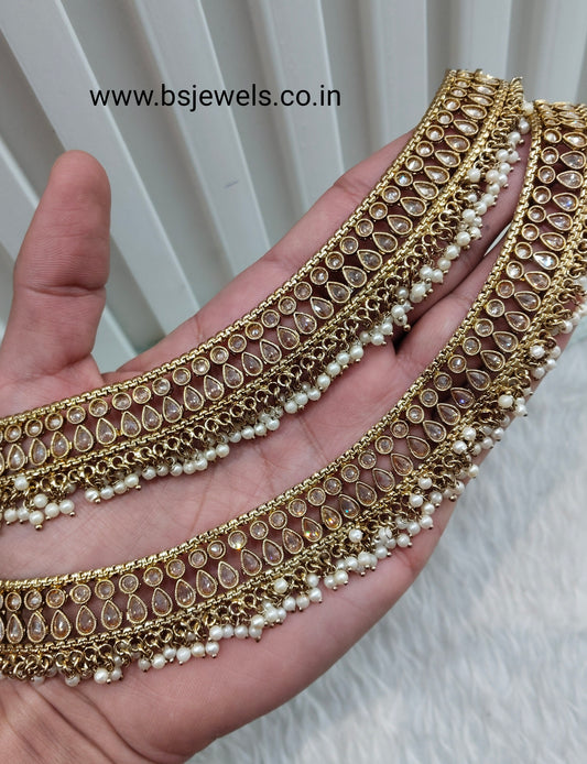 Antique Gold Anklets Jhanjar Payal Jewellery Prince Set