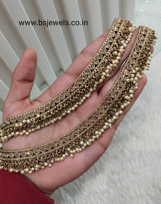 Antique Gold Anklets Jhanjar Payal Jewellery Prince Set