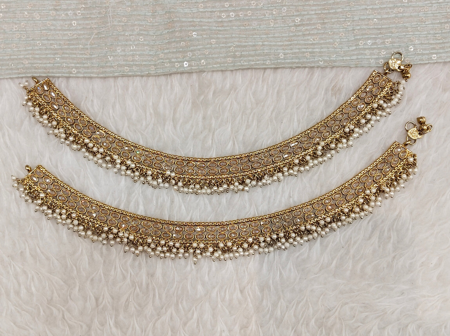 Antique Gold Anklets Jhanjar Payal Jewellery Prince Set