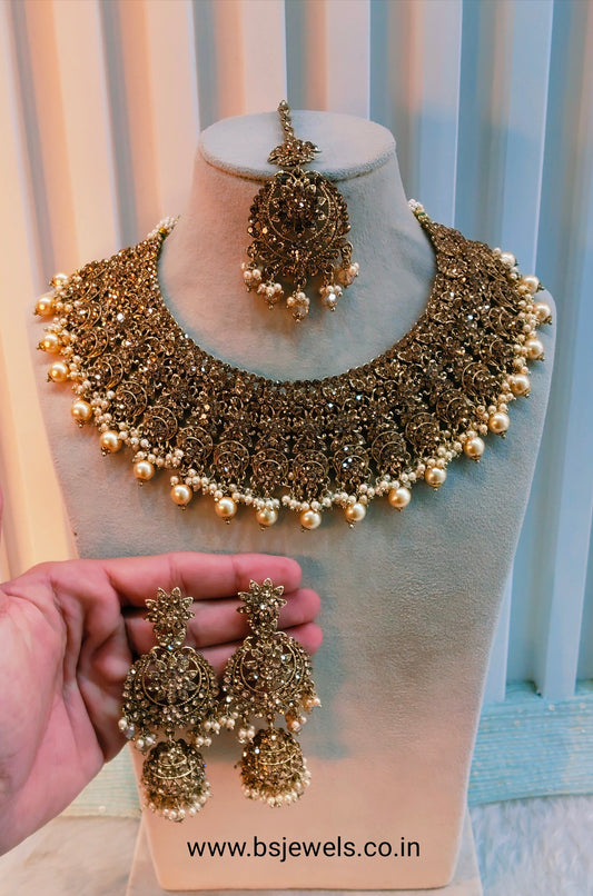 Antique Gold Necklace Jewellery Darwin Set