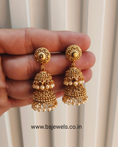 Gold Jhumki Bollywood Earrings
