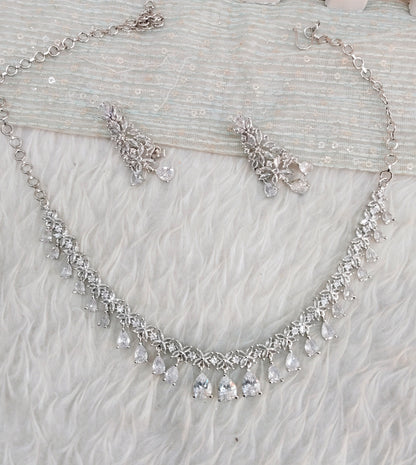 White Silver CZ Necklace Jewellery Marker Set
