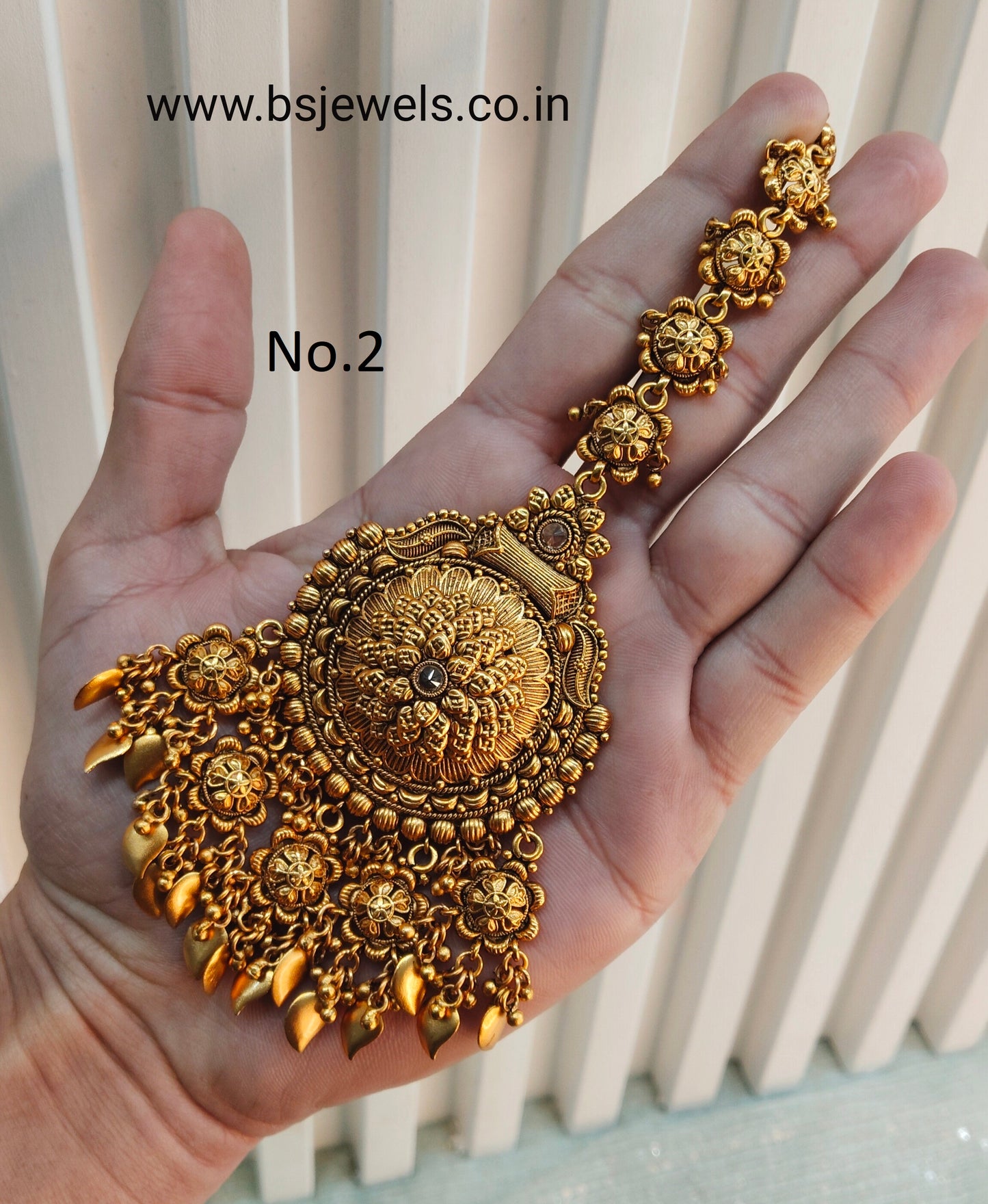 Gold polki Tikka Jewellery Headpiece Set