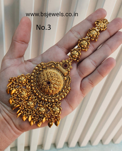 Gold polki Tikka Jewellery Headpiece Set