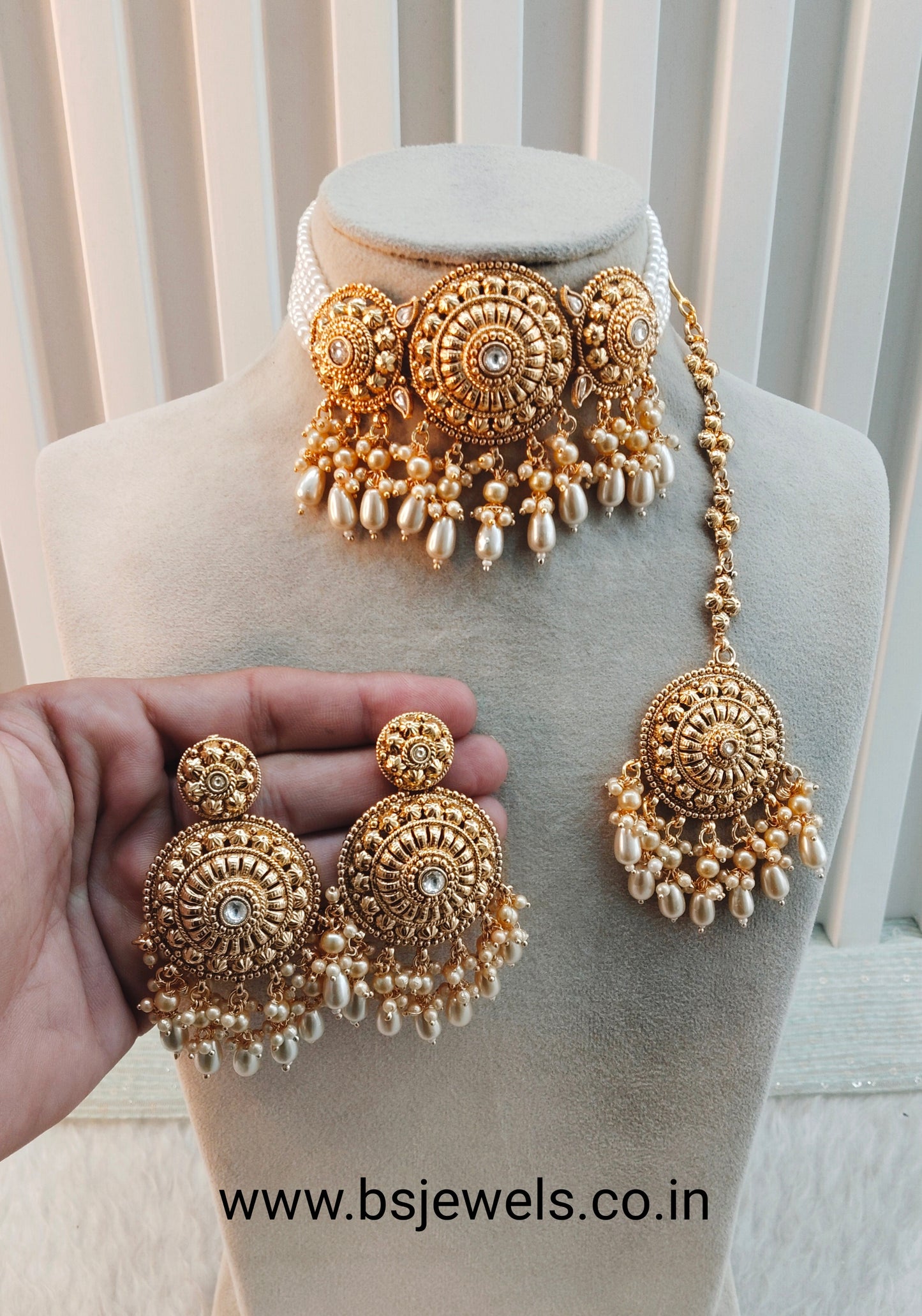 Gold Punjabi Choker Birpal set