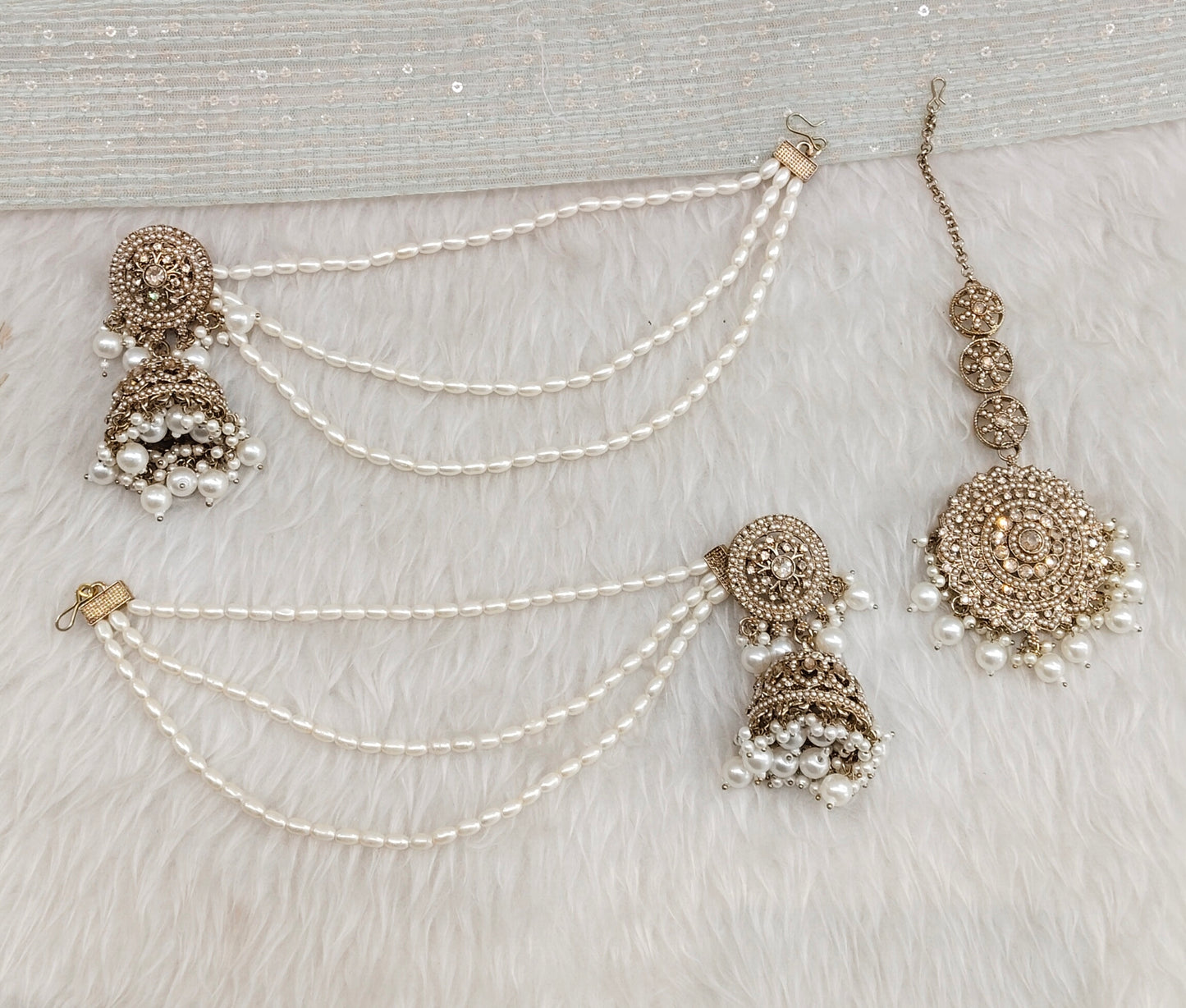 Antique Gold Bahubali Style Bollywood Earrings