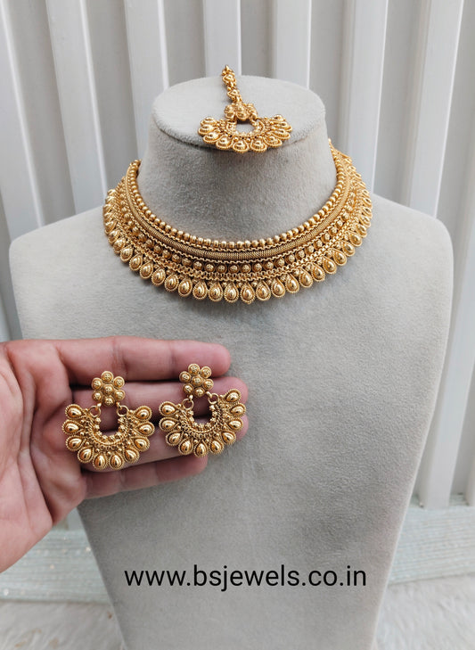 Gold Polki Necklace Jewellery Rana Set
