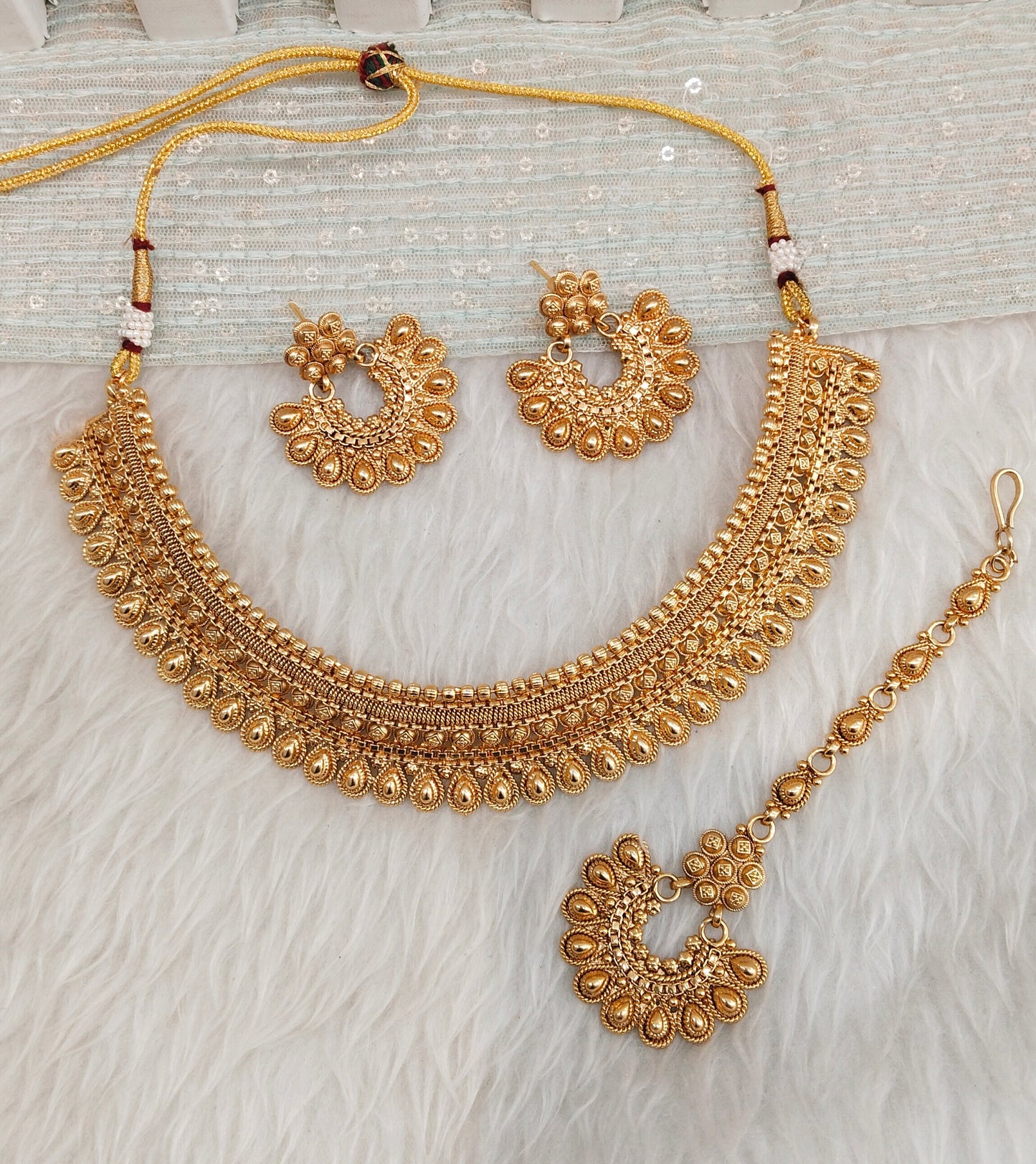 Gold Polki Necklace Jewellery Rana Set