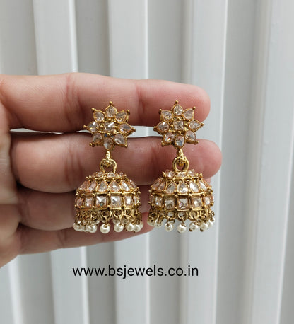 Antique Gold Jhumki Bollywood Dev Earrings
