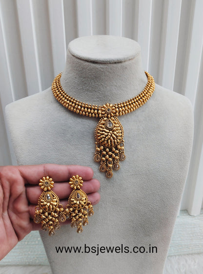 Gold Polki Necklace Jewellery Rana Set