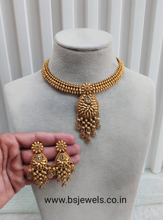 Gold Polki Necklace Jewellery Rana Set
