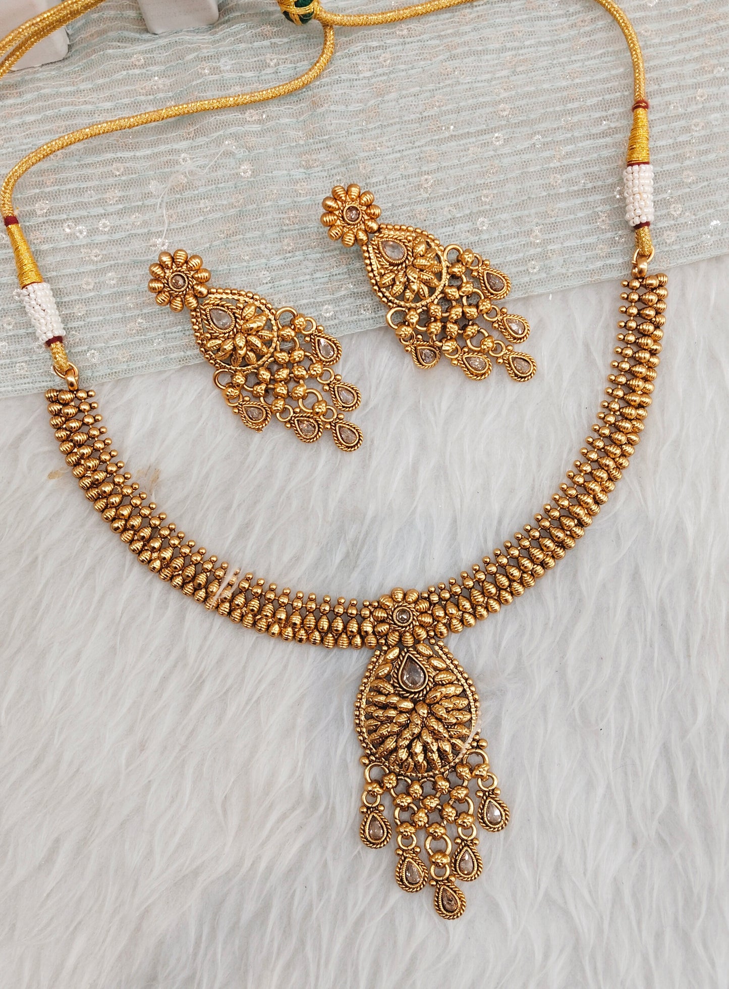 Gold Polki Necklace Jewellery Rana Set