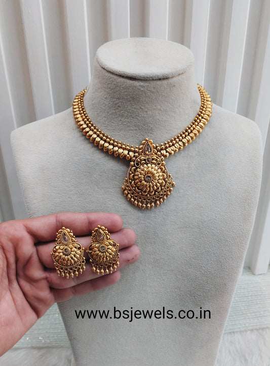 Gold Polki Necklace Jewellery Rana Set