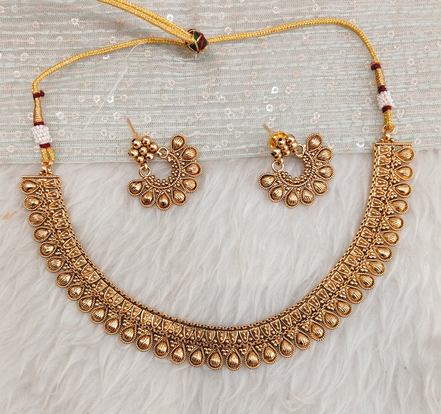 Gold Polki Necklace Jewellery Rana Set