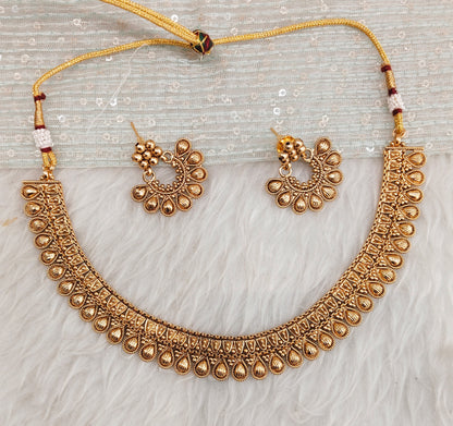 Gold Polki Necklace Jewellery Rana Set