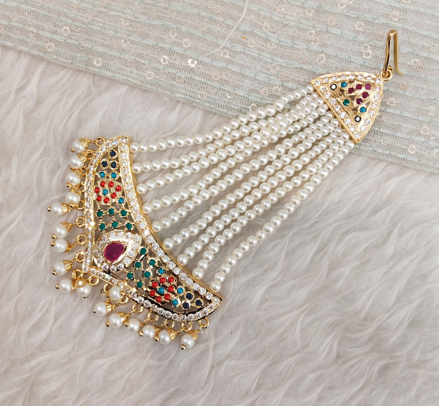Multi Color Jadau Pakistani Jhumar Jewellery Smith Set