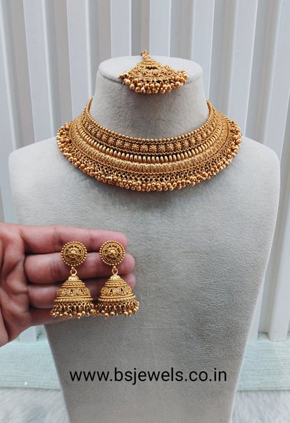 Gold  Polki  Choker Jewellery Beams Set