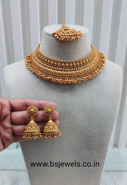 Gold  Polki  Choker Jewellery Beams Set