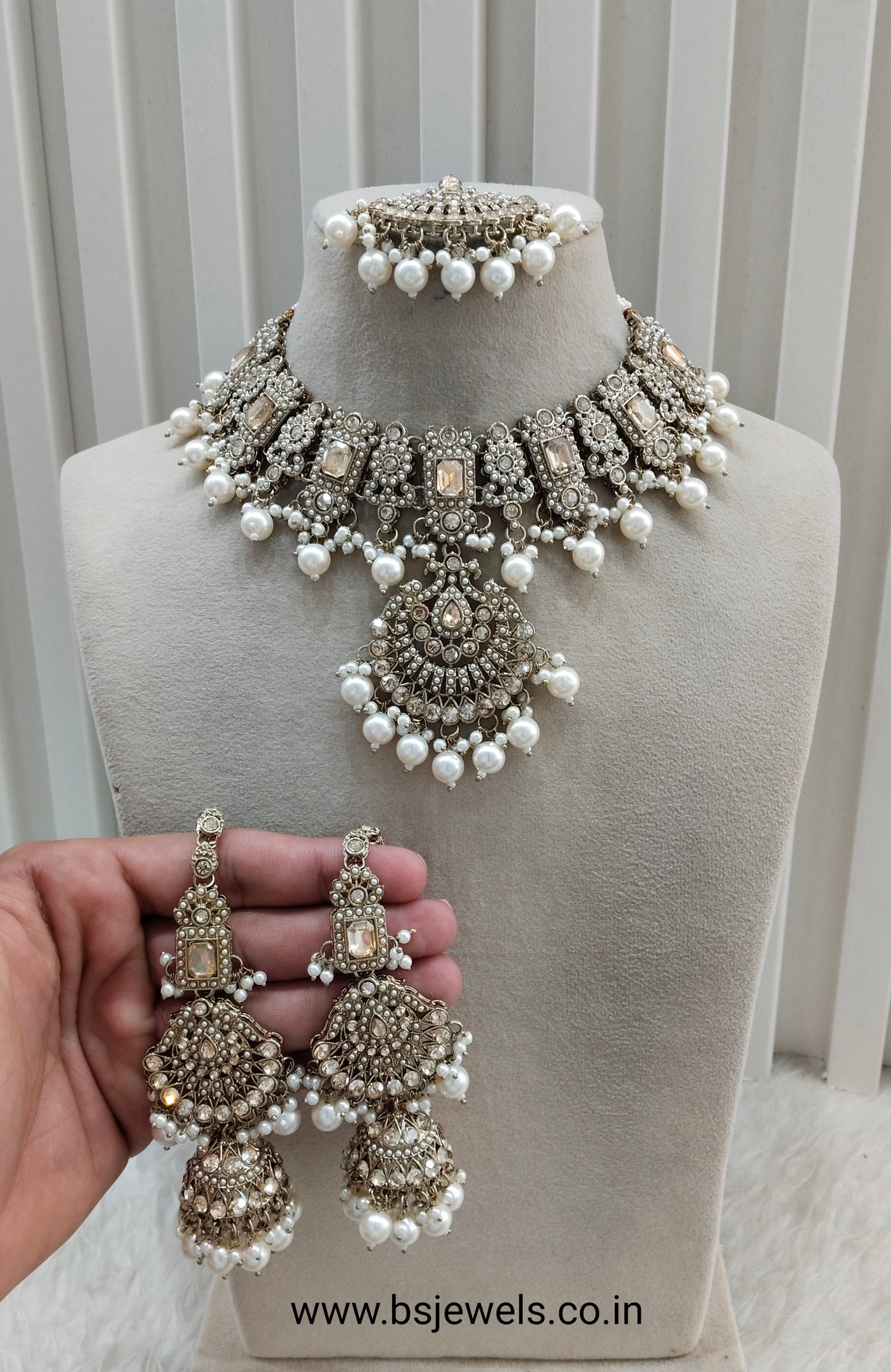 Antique Gold Necklace Jewellery Russel Set