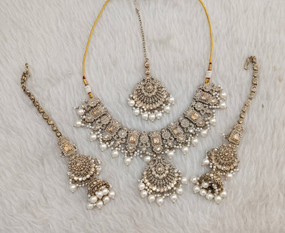 Antique Gold Necklace Jewellery Russel Set
