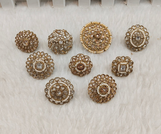 Champagne Stone cocktail finger rings