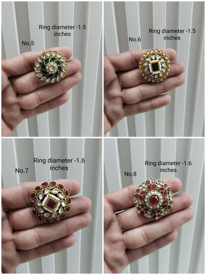 Kundan cocktail finger rings